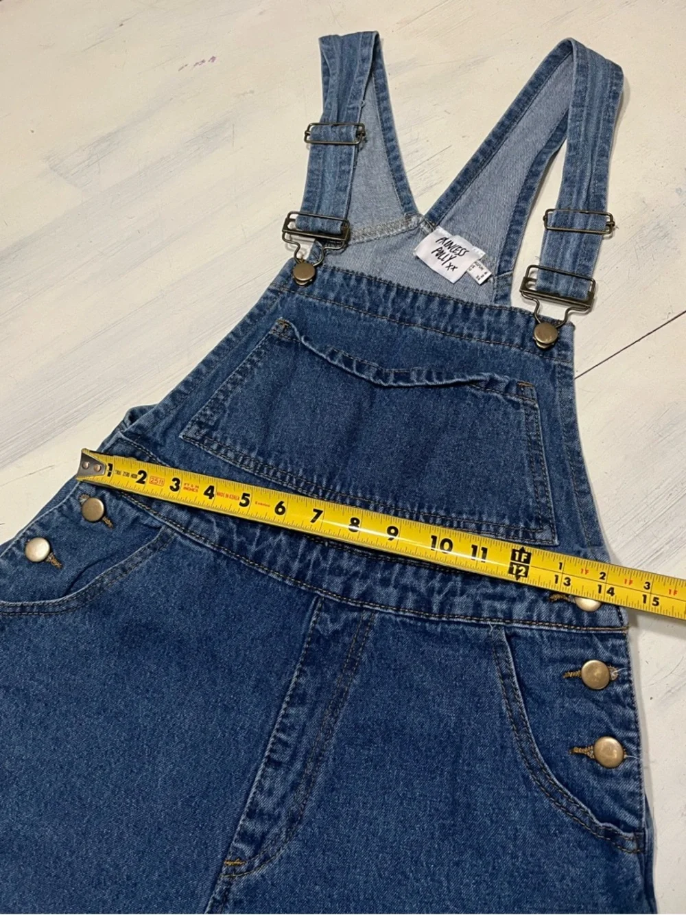 Princess Polly Bib Front Cuffed Denim Overalls Blue Wash Sz 2